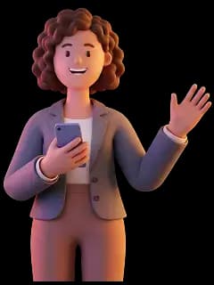 Friendly Trusted advocate waving, phone in hand