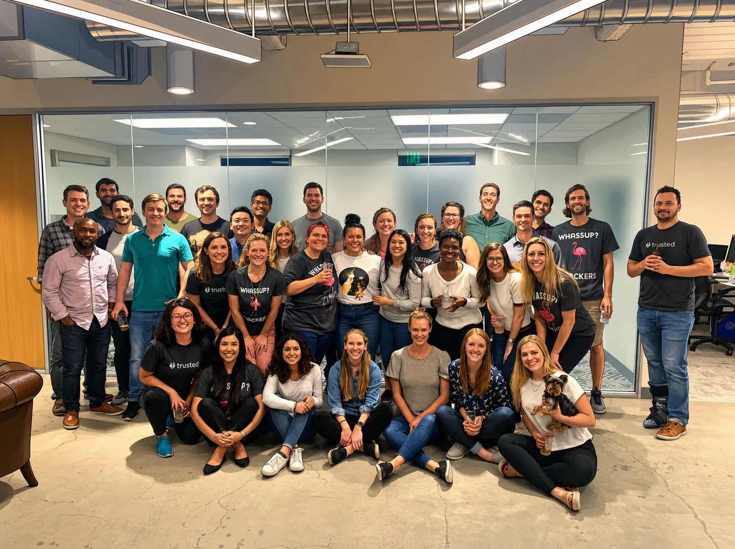The Trusted team gathered together in the San Francisco office