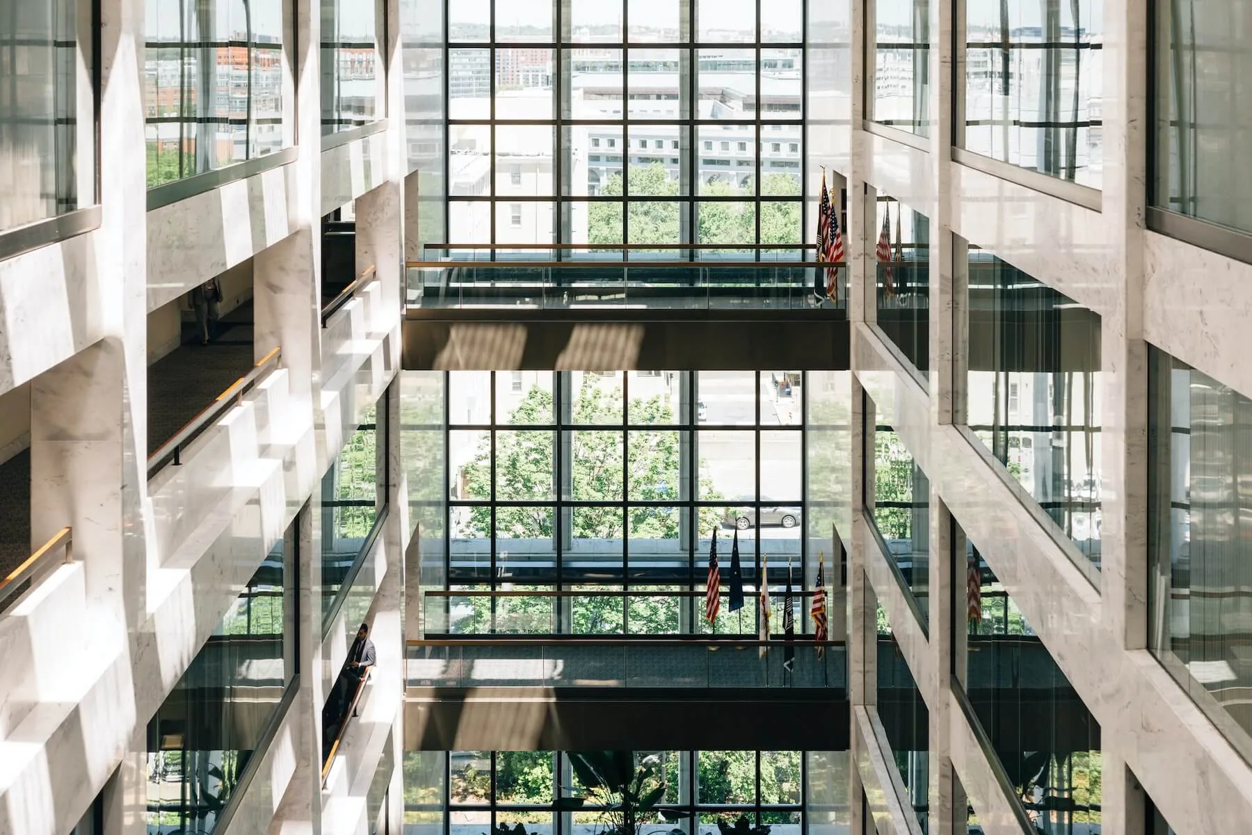 photo of government office building interior communication in healthcare during the pandemic