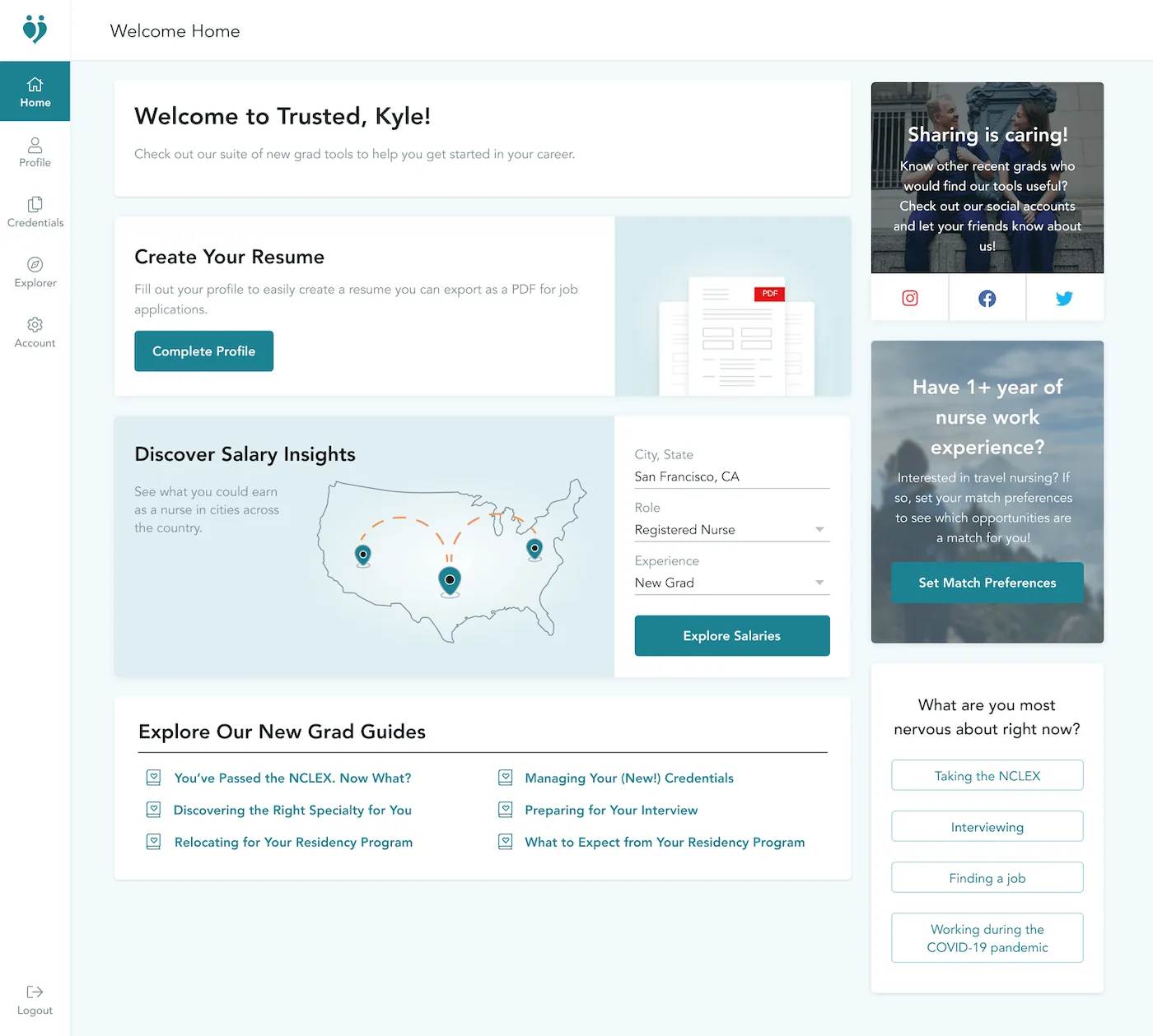 trusted health dashboard trusted for new grads nursing new grads new grad nurses new grad jobs