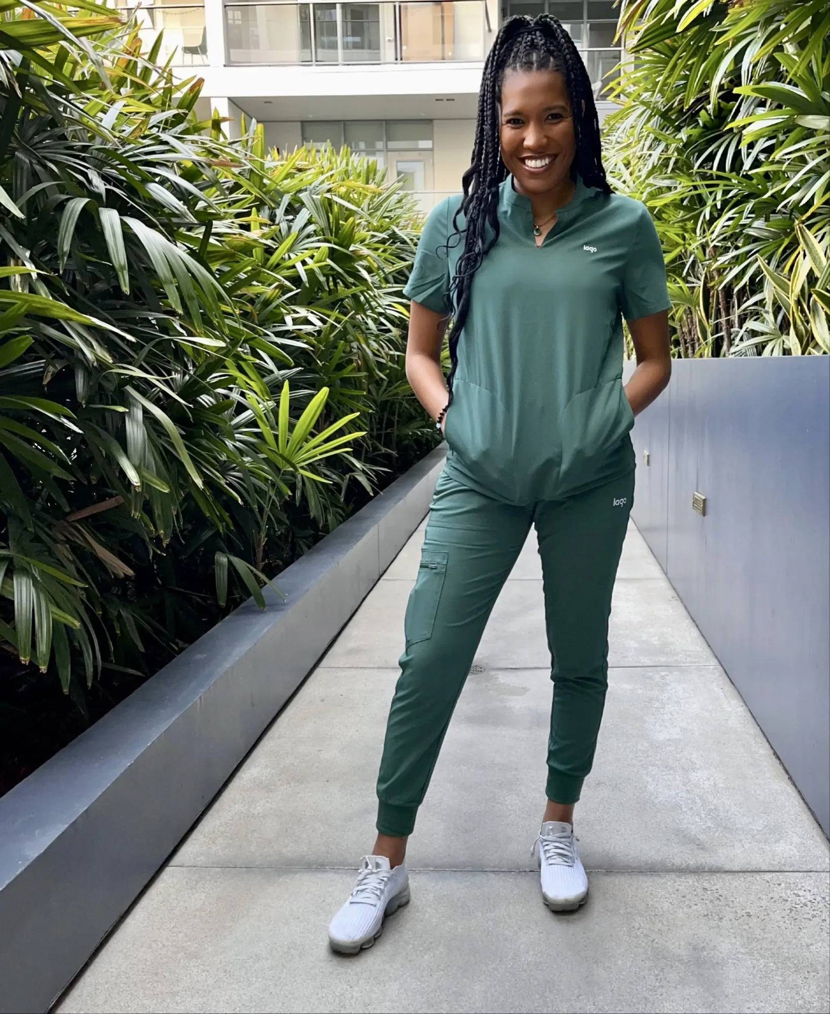Brittany in her Lago scrubs
