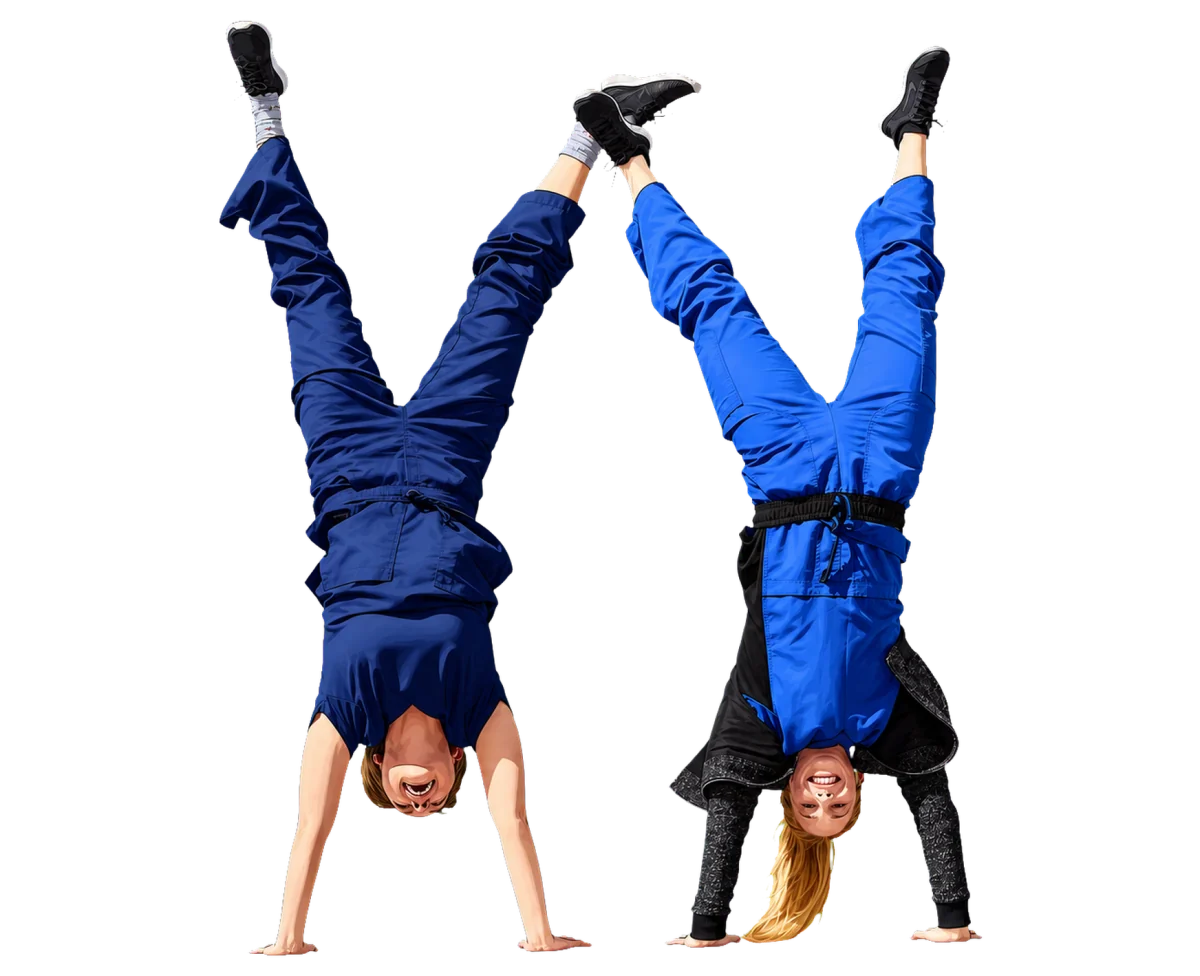 Clinicians doing handstands